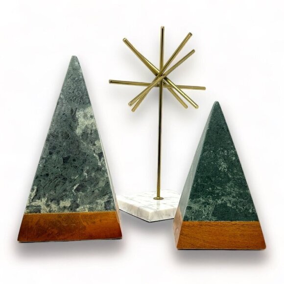 Threshold Studio McGee Marble and Wood Christmas Green Large - Target 2023 - Picture 7 of 7